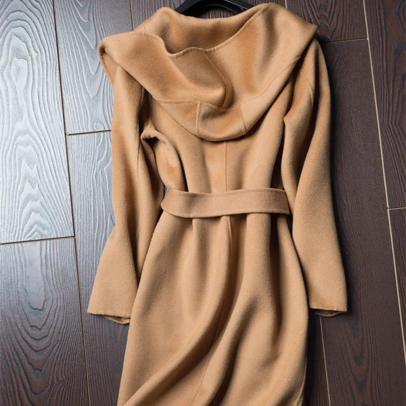 100% Wool Hooded Coat