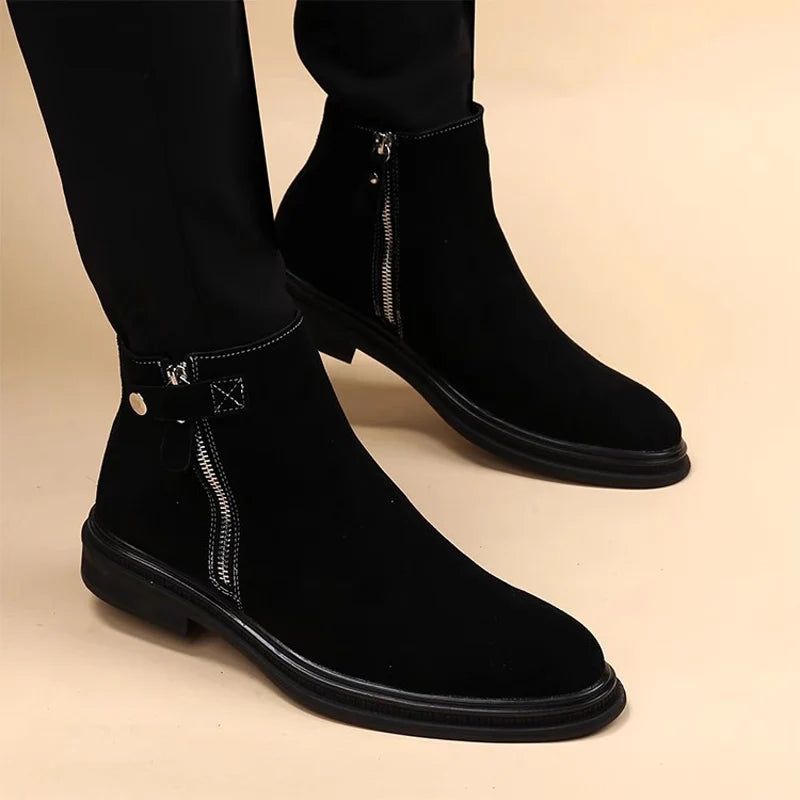 Chelsea Suede Zipper Boot