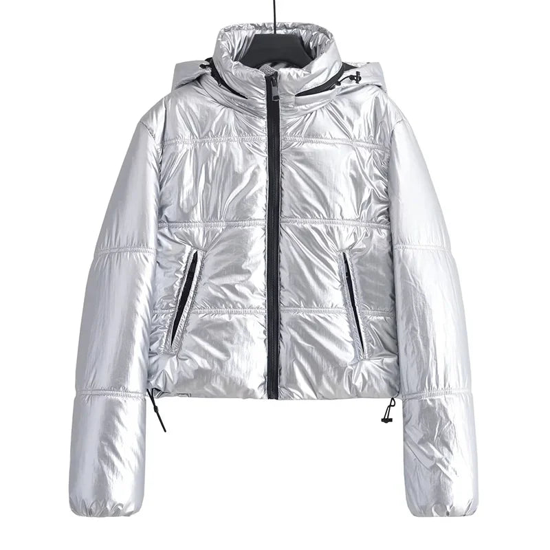 Glossy Hooded Parka