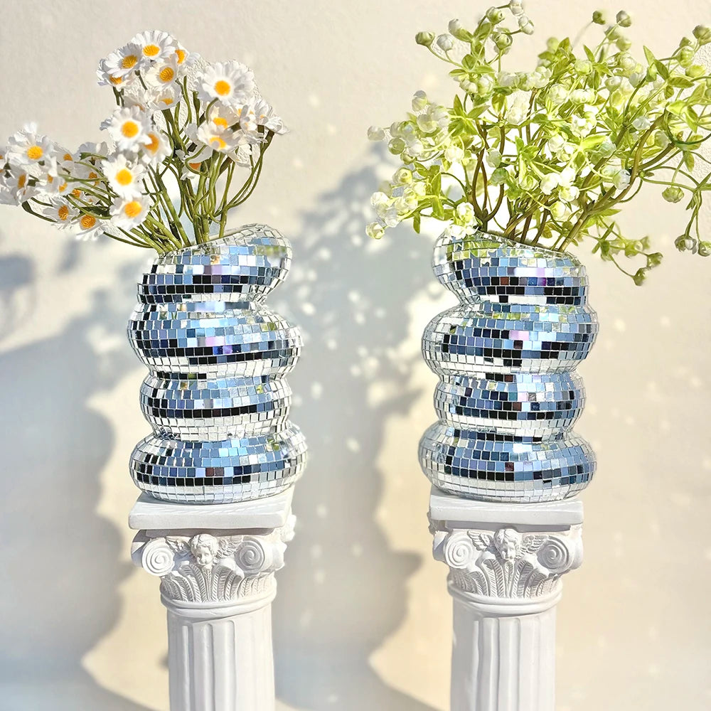 Disco Ball Spiral Vase