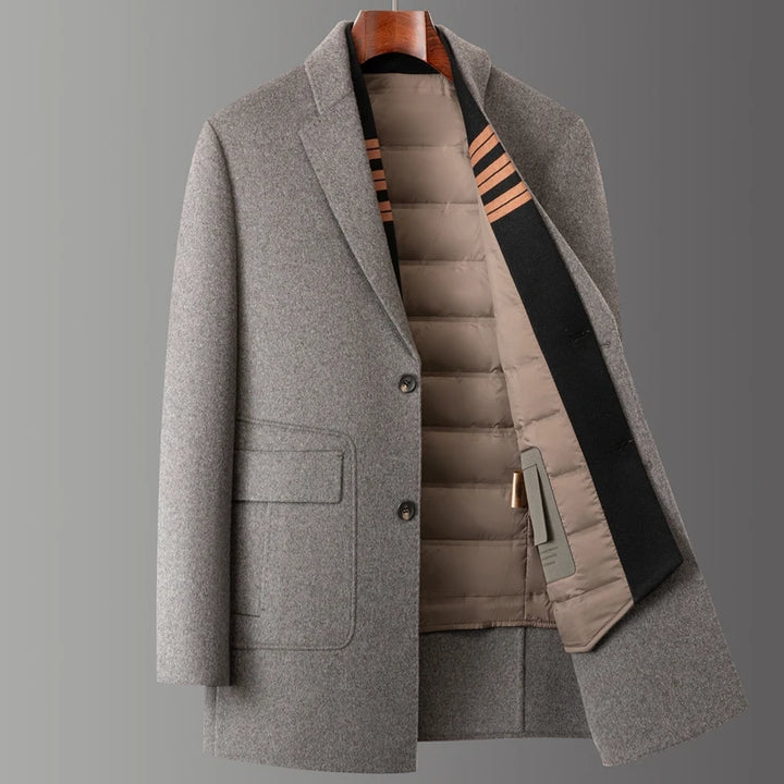 Detachable Down Wool Coat