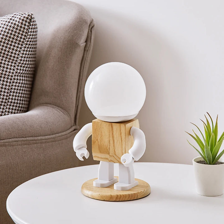 Wooden Robot Desk Lamp