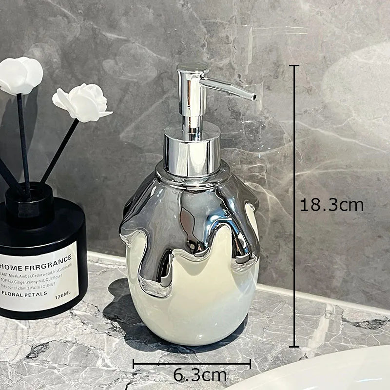 Gilded Ceramic Soap Dispenser