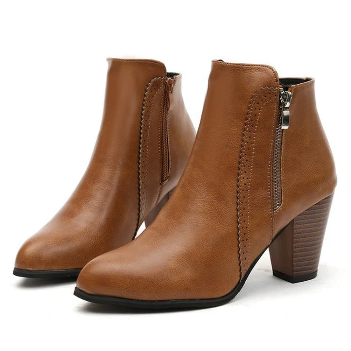 Meghan Heeled Zipper Boots