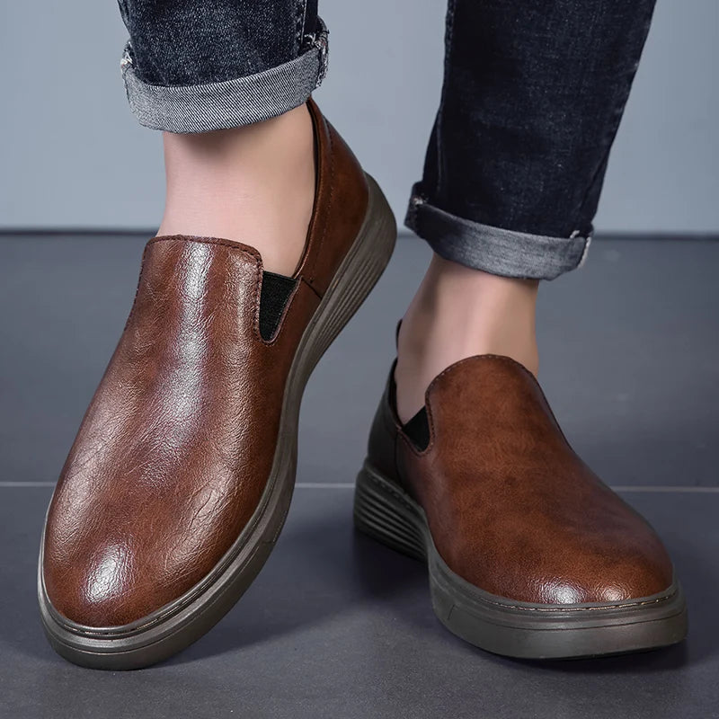 Italian Leather Slip on Shoes