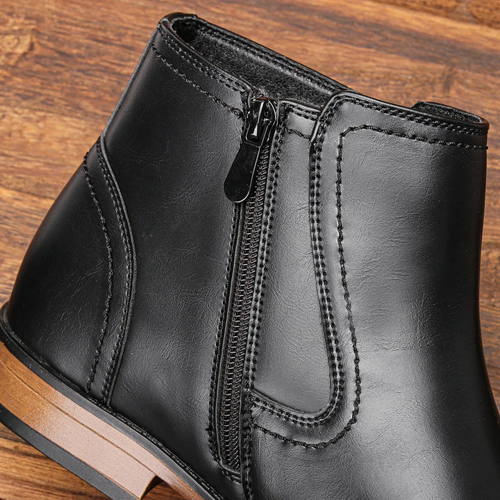 Italian Leather Zipper Boots