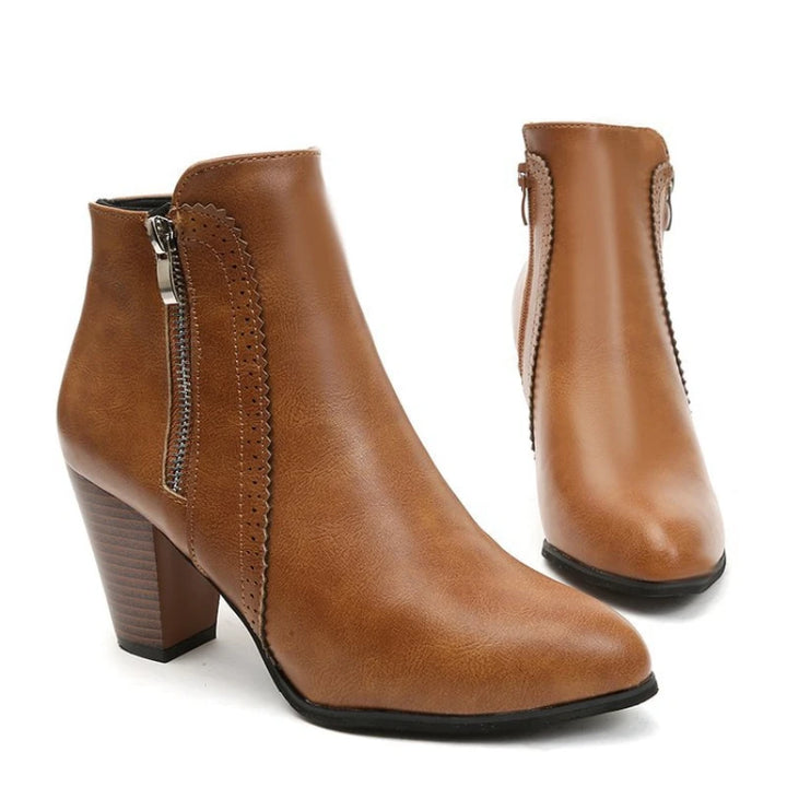 Meghan Heeled Zipper Boots