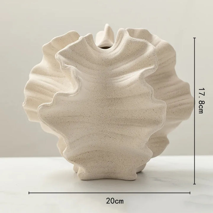 Ceramic Wavy Petal Vase