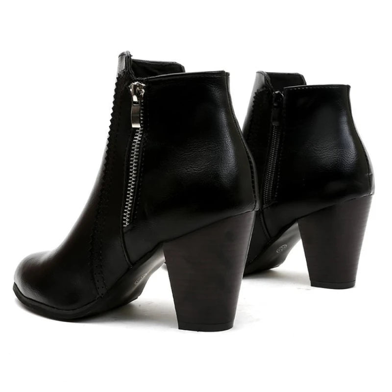 Meghan Heeled Zipper Boots