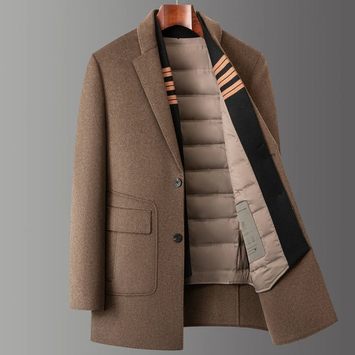 Detachable Down Wool Coat