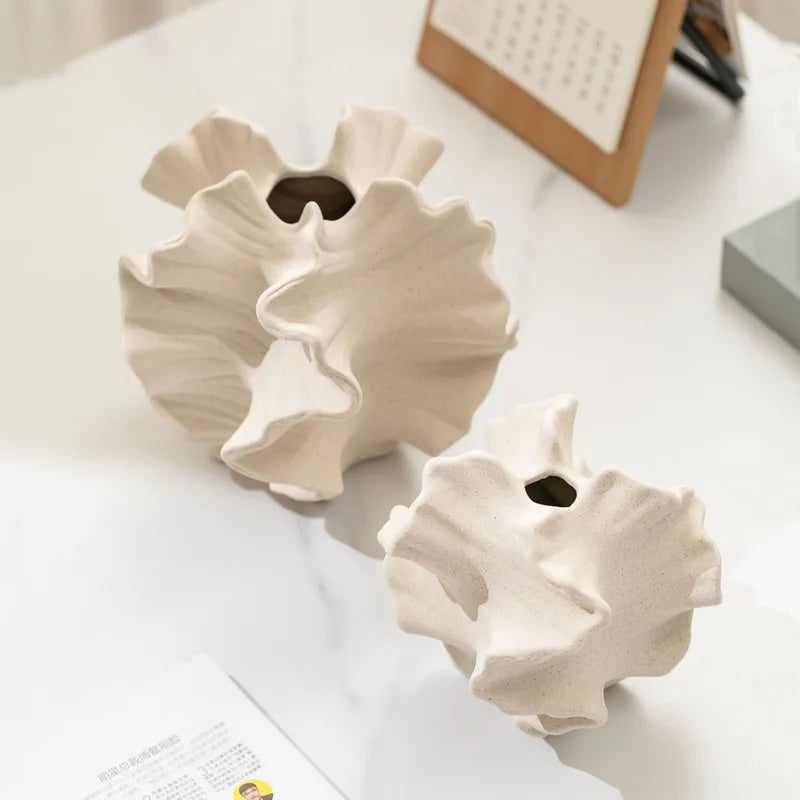 Ceramic Wavy Petal Vase