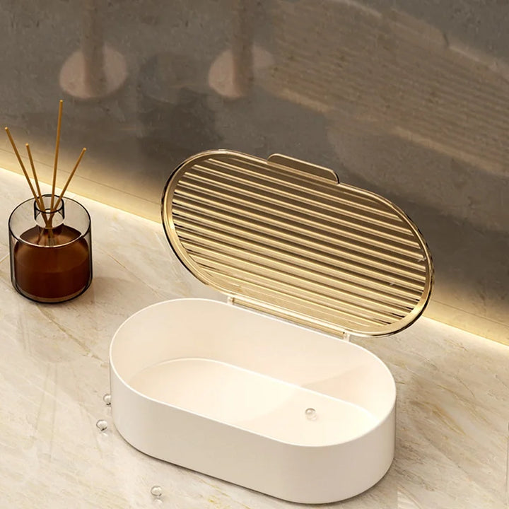 Double Drain Soap Dish with Lid