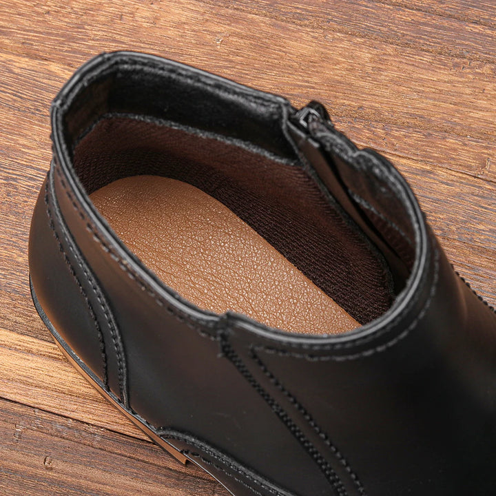 Italian Leather Zipper Boots