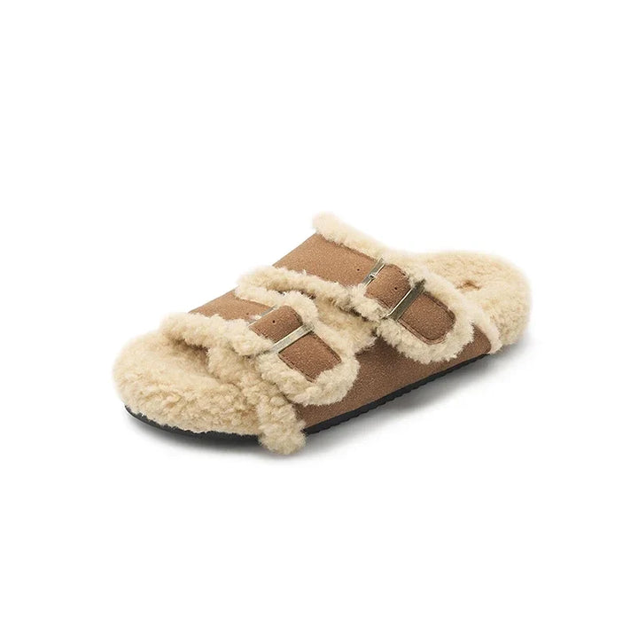 Luxe Wool Buckle Sandals