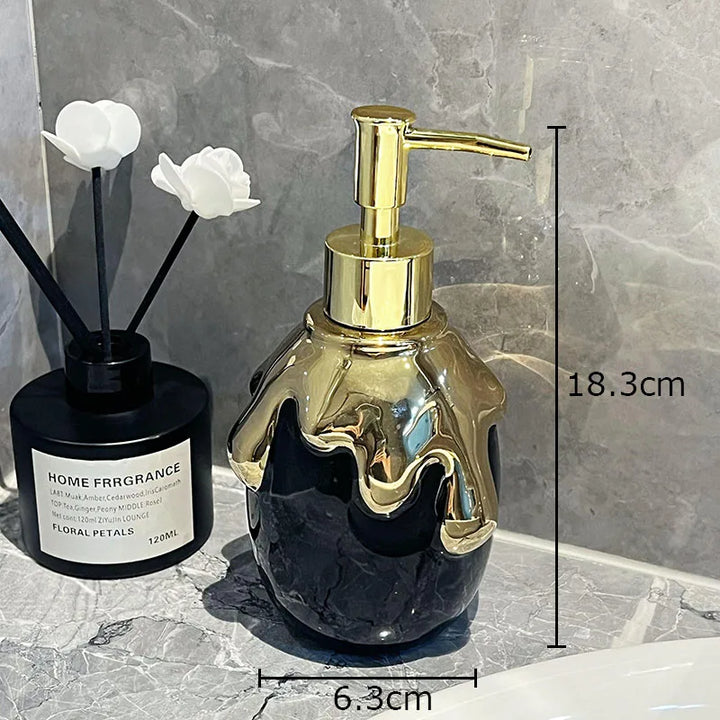 Gilded Ceramic Soap Dispenser