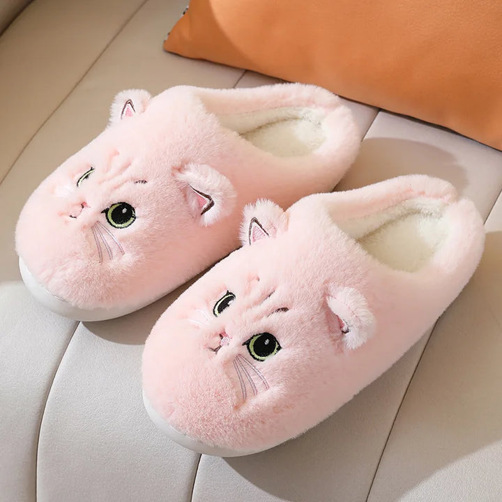 Cozy Cat Velvet Slippers