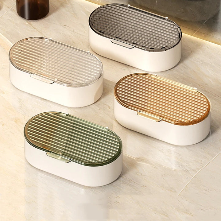 Double Drain Soap Dish with Lid