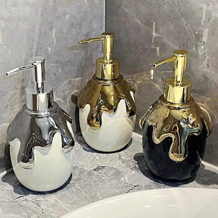 Gilded Ceramic Soap Dispenser