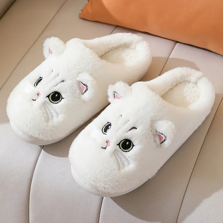 Cozy Cat Velvet Slippers