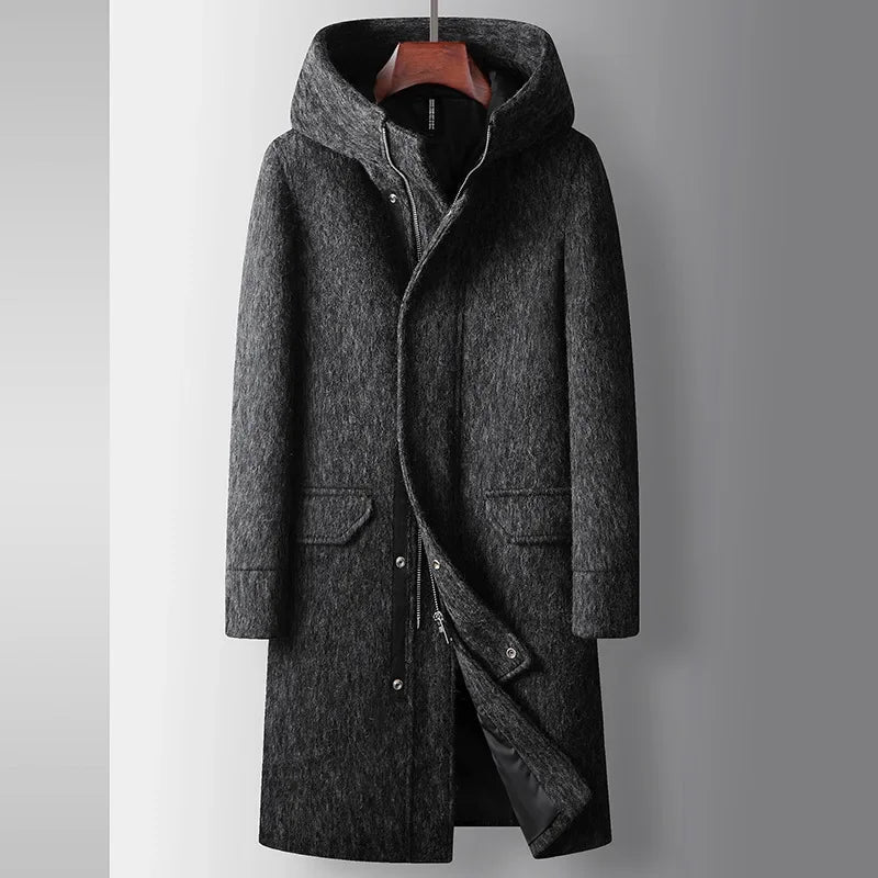 Wool Hooded Trench Coat