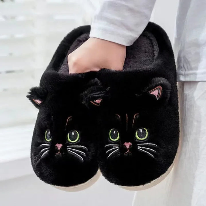 Cozy Cat Velvet Slippers