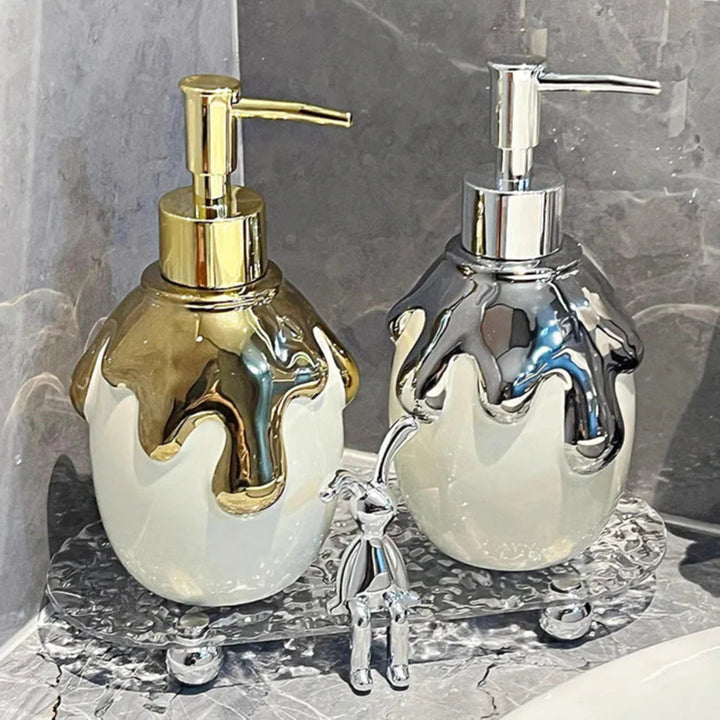 Gilded Ceramic Soap Dispenser