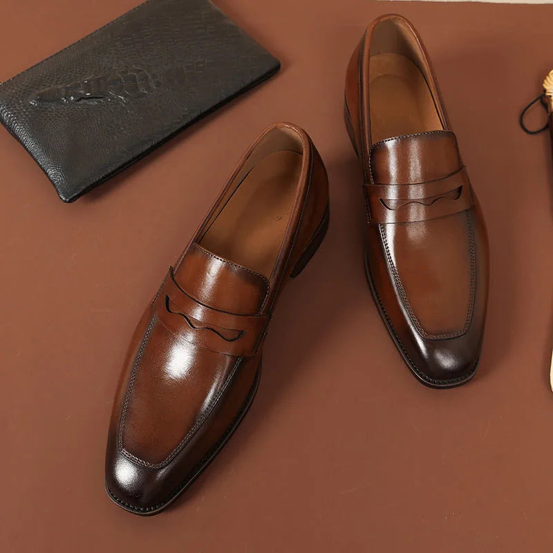 Italian Leather Penny Loafers