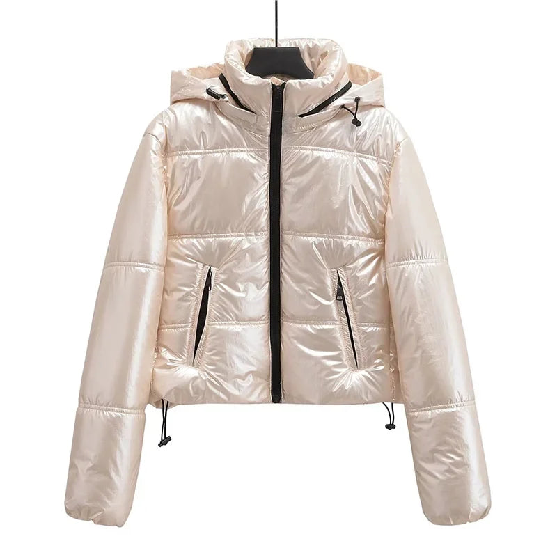 Glossy Hooded Parka