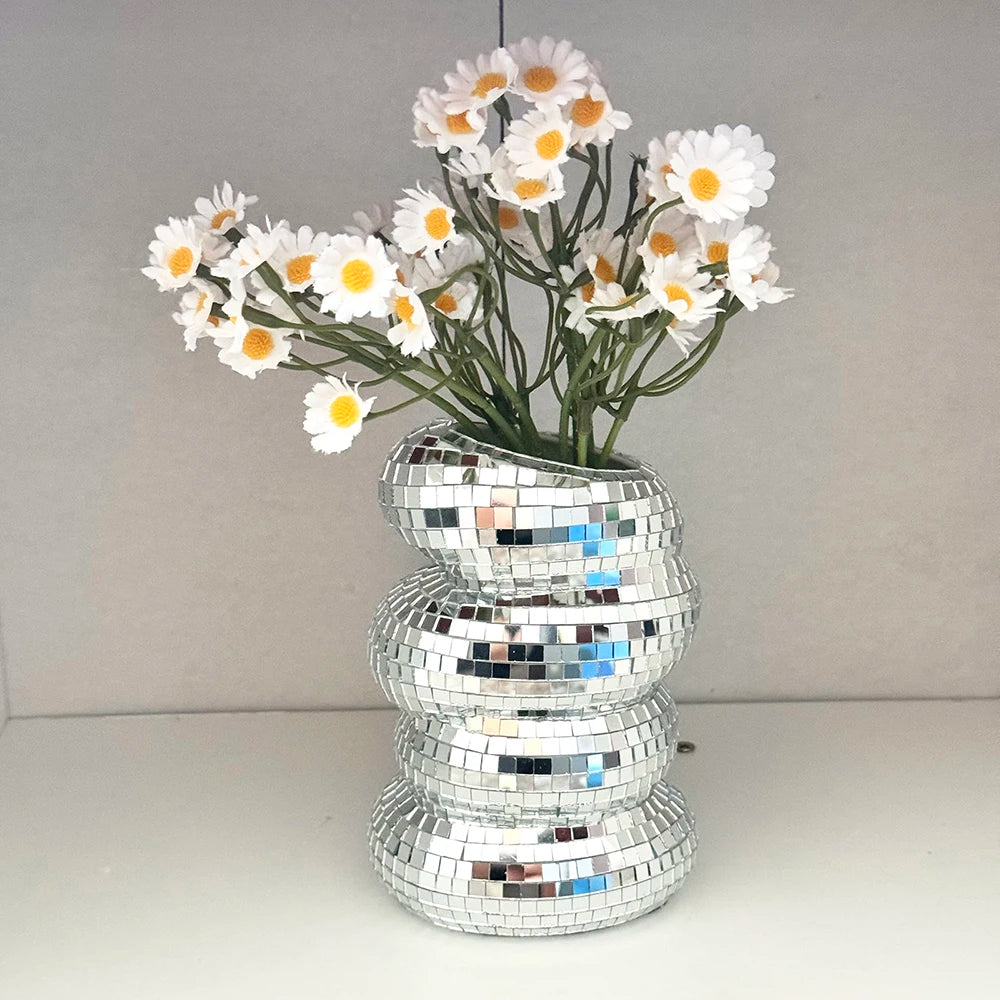 Disco Ball Spiral Vase