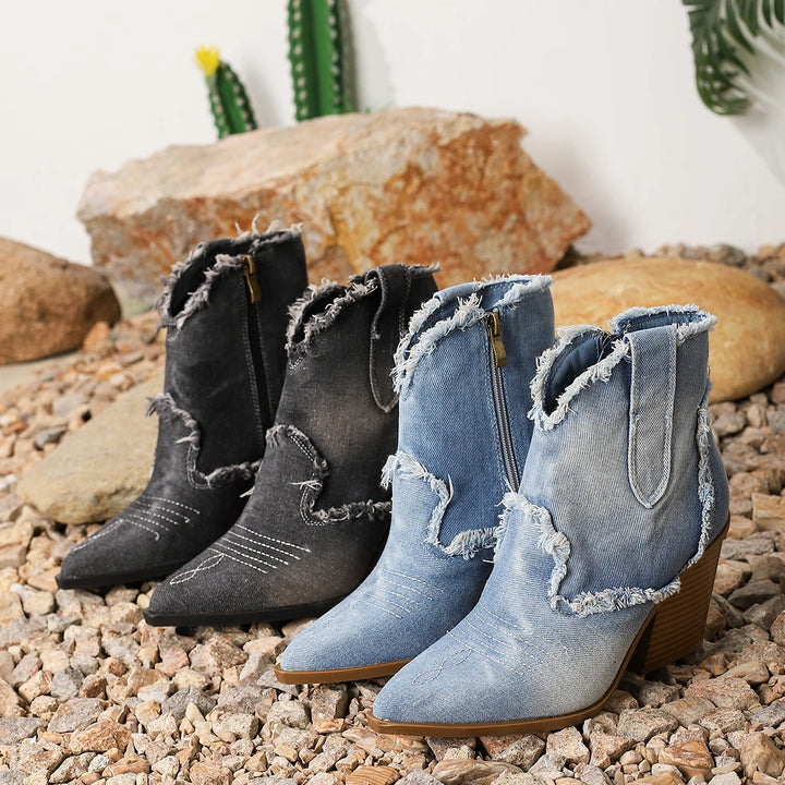 Shoals Denim High Heel Boots