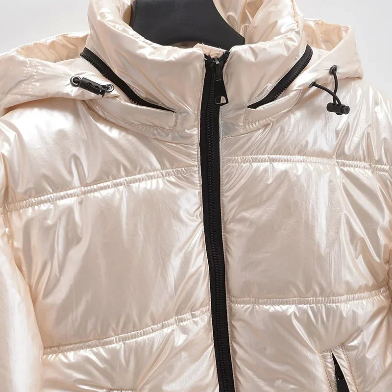 Glossy Hooded Parka