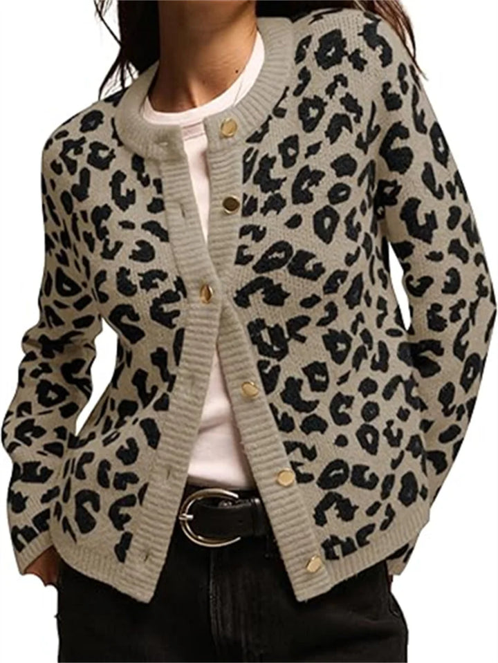 Leopard Loose Knitted Cardigan