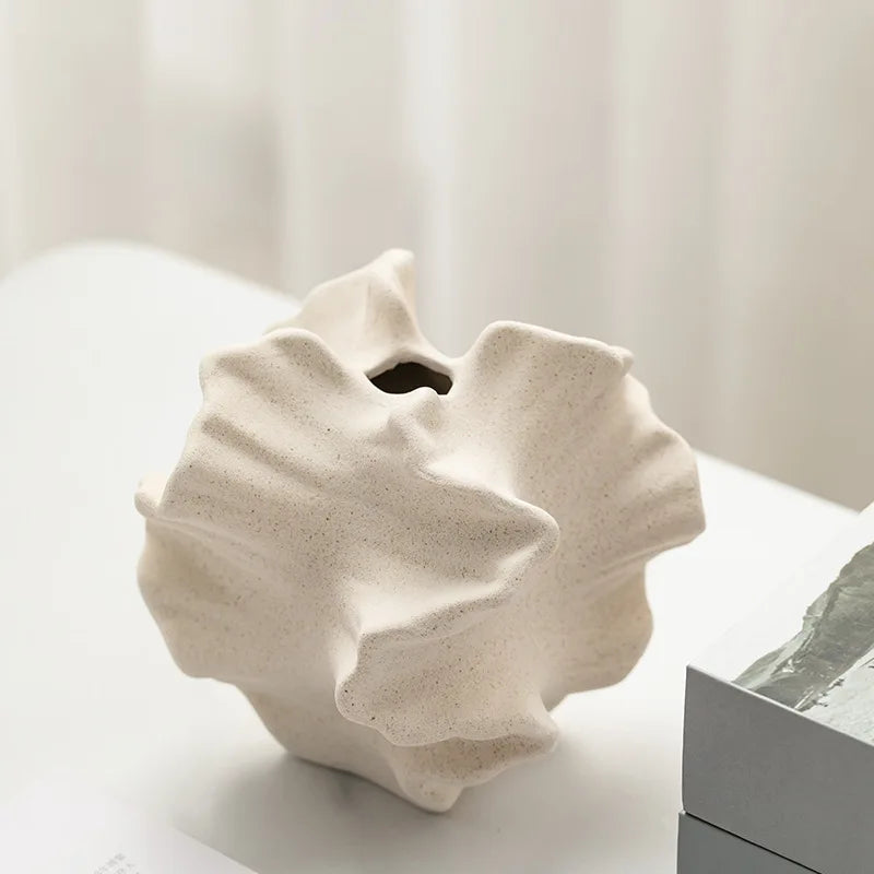 Ceramic Wavy Petal Vase