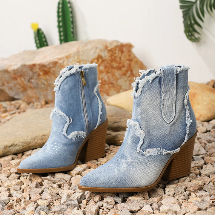 Shoals Denim High Heel Boots