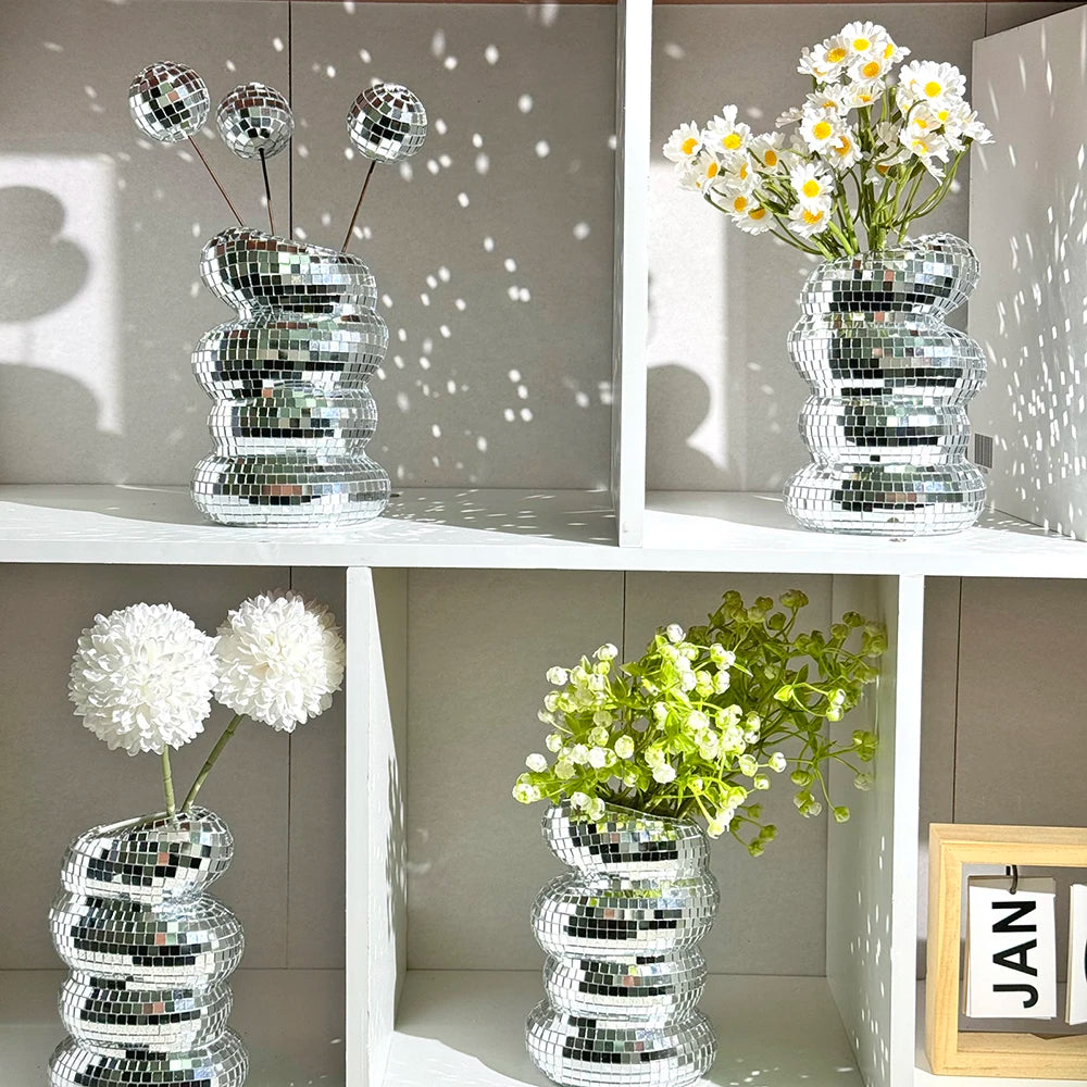 Disco Ball Spiral Vase