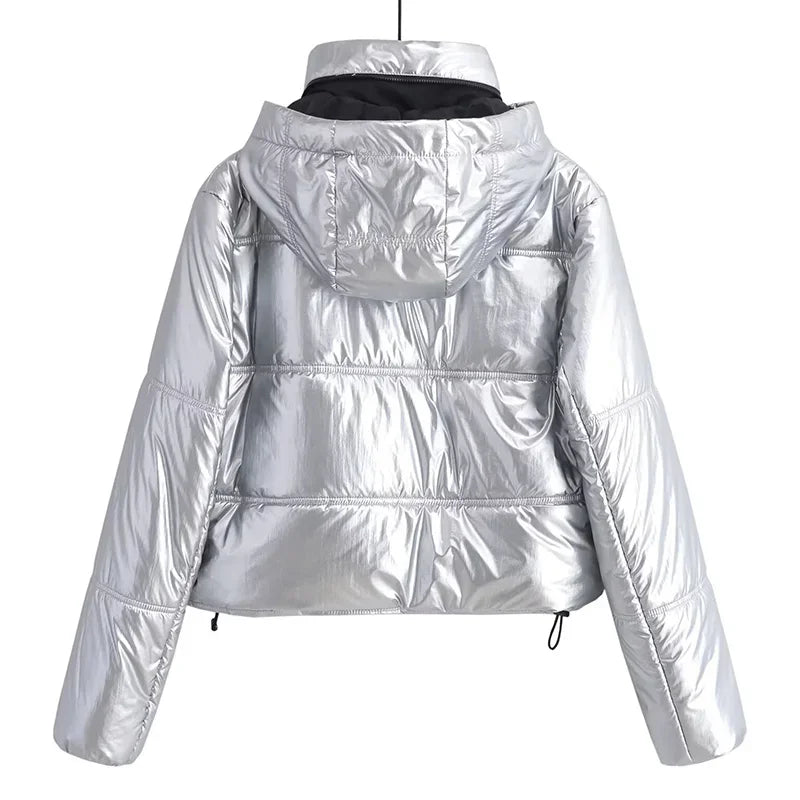 Glossy Hooded Parka