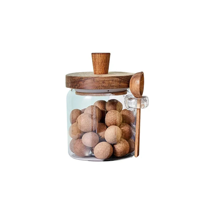 Wooden Spoon Glass Jar