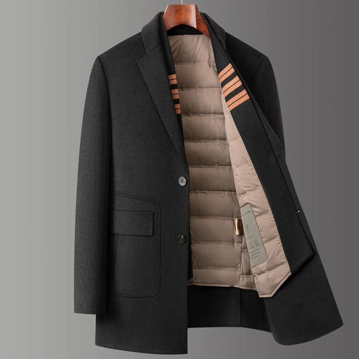 Detachable Down Wool Coat