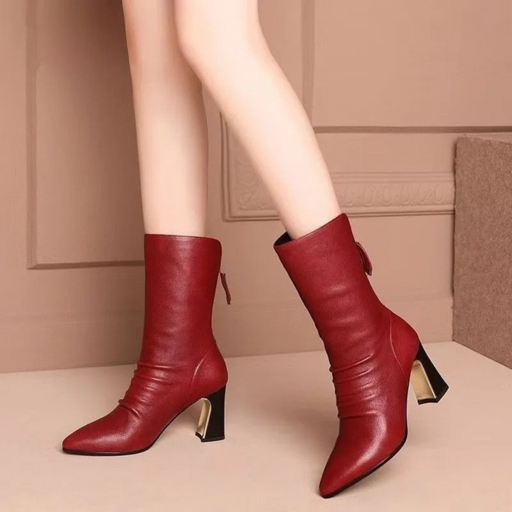 Italian Leather Heeled Boots