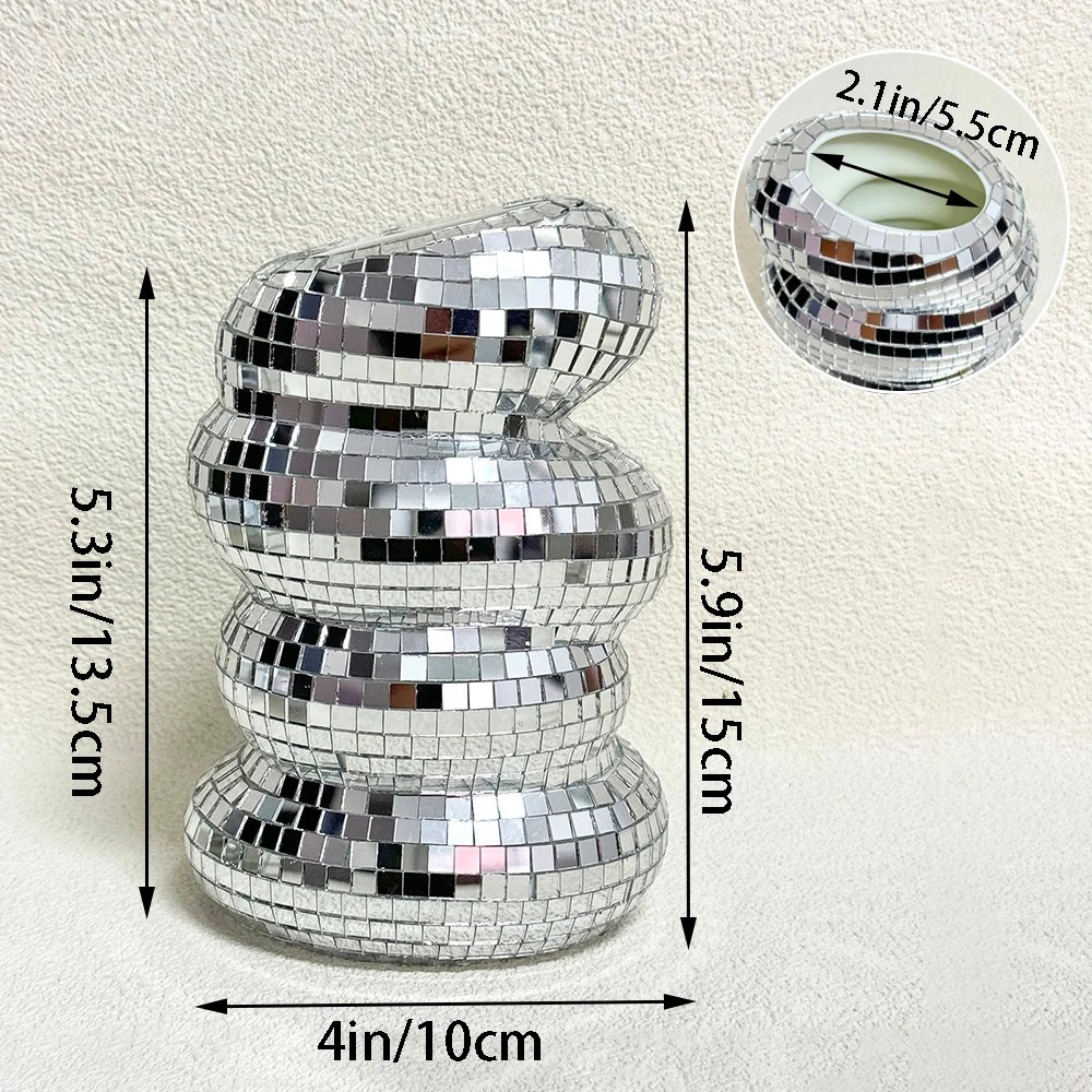 Disco Ball Spiral Vase